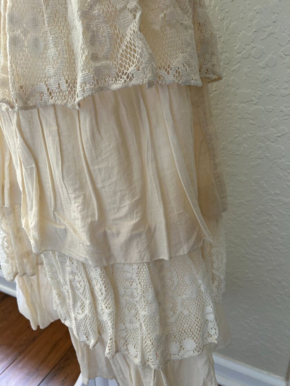 NDS Cream Cotton & Lace Tiered Convertible Dress/Skirt - Picture 5 of 6